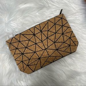 TIKEA EUC geometrical small cork cosmetic bag